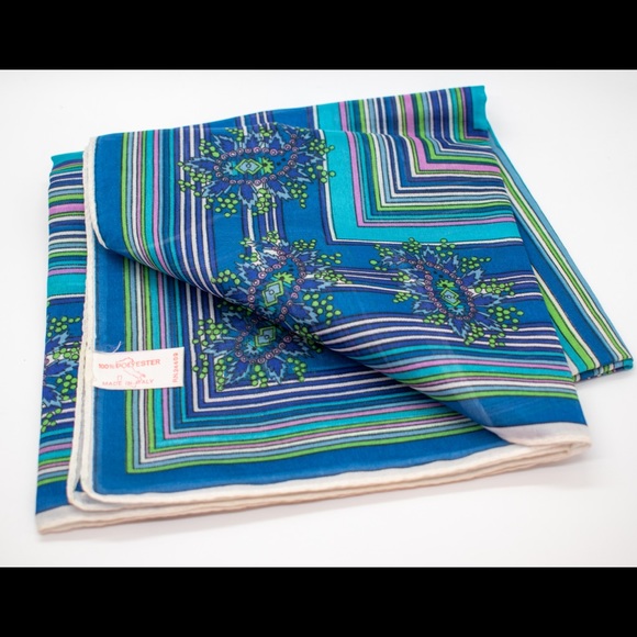 Vintage 1970s Geometric Striped Scarf